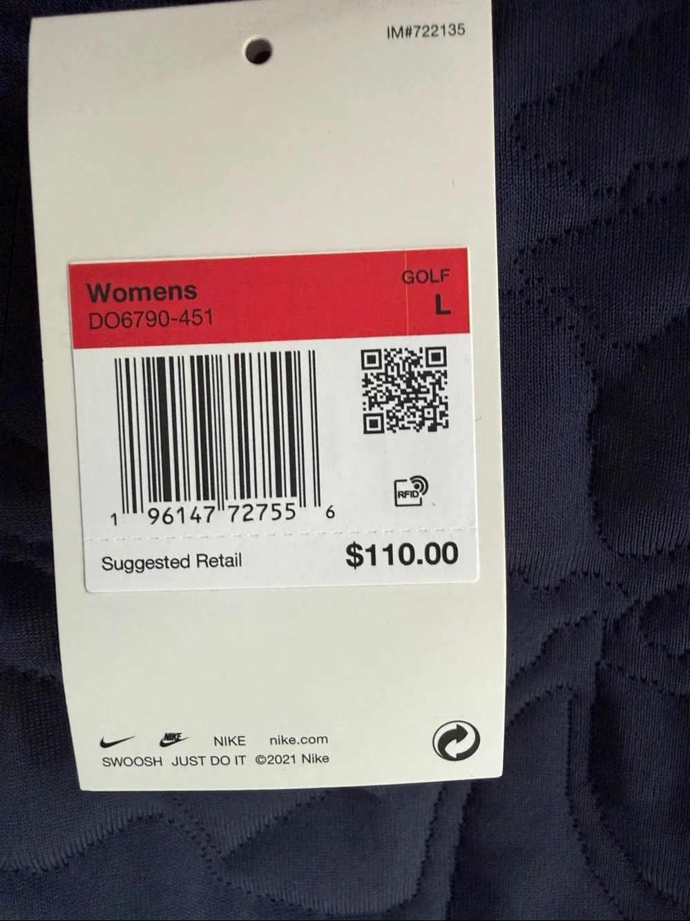 Nike Women's Quilted Crewneck Jacket - Navy Blue